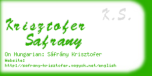 krisztofer safrany business card